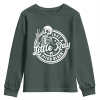 Funny Saying Skeleton Youth Sweatshirt I'm Just A Little Ray Of Pitch Black Sarcastic