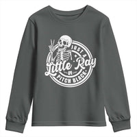Funny Saying Skeleton Youth Sweatshirt I'm Just A Little Ray Of Pitch Black Sarcastic