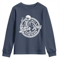 Funny Saying Skeleton Youth Sweatshirt I'm Just A Little Ray Of Pitch Black Sarcastic