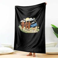 Walk for Peace Monks with Aloka the Dog Throw Blanket Spiritual Pilgrimage Buddhist Inspired - Wonder Print Shop