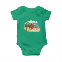 Walk for Peace Monks with Aloka the Dog Baby Onesie Spiritual Pilgrimage Buddhist Inspired - Wonder Print Shop