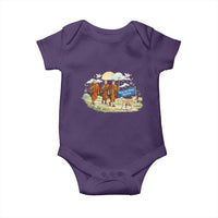 Walk for Peace Monks with Aloka the Dog Baby Onesie Spiritual Pilgrimage Buddhist Inspired - Wonder Print Shop