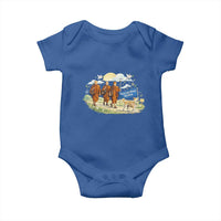 Walk for Peace Monks with Aloka the Dog Baby Onesie Spiritual Pilgrimage Buddhist Inspired - Wonder Print Shop
