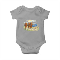 Walk for Peace Monks with Aloka the Dog Baby Onesie Spiritual Pilgrimage Buddhist Inspired - Wonder Print Shop