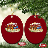 Walk for Peace Monks with Aloka the Dog Ceramic Ornament Spiritual Pilgrimage Buddhist Inspired - Wonder Print Shop
