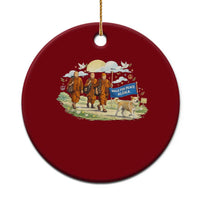Walk for Peace Monks with Aloka the Dog Ceramic Ornament Spiritual Pilgrimage Buddhist Inspired - Wonder Print Shop