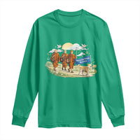 Walk for Peace Monks with Aloka the Dog Long Sleeve Shirt Spiritual Pilgrimage Buddhist Inspired - Wonder Print Shop