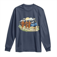 Walk for Peace Monks with Aloka the Dog Long Sleeve Shirt Spiritual Pilgrimage Buddhist Inspired - Wonder Print Shop