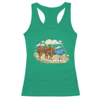 Walk for Peace Monks with Aloka the Dog Racerback Tank Top Spiritual Pilgrimage Buddhist Inspired - Wonder Print Shop