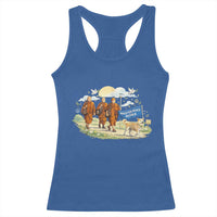 Walk for Peace Monks with Aloka the Dog Racerback Tank Top Spiritual Pilgrimage Buddhist Inspired - Wonder Print Shop