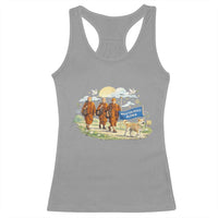 Walk for Peace Monks with Aloka the Dog Racerback Tank Top Spiritual Pilgrimage Buddhist Inspired - Wonder Print Shop