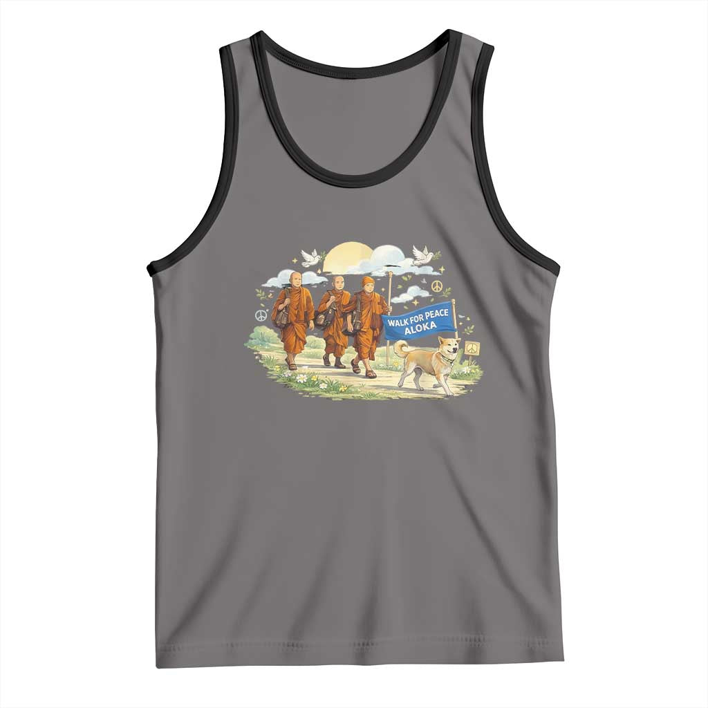 Walk for Peace Monks with Aloka the Dog Tank Top Spiritual Pilgrimage Buddhist Inspired - undefined