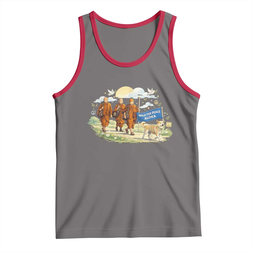 Walk for Peace Monks with Aloka the Dog Tank Top Spiritual Pilgrimage Buddhist Inspired - undefined