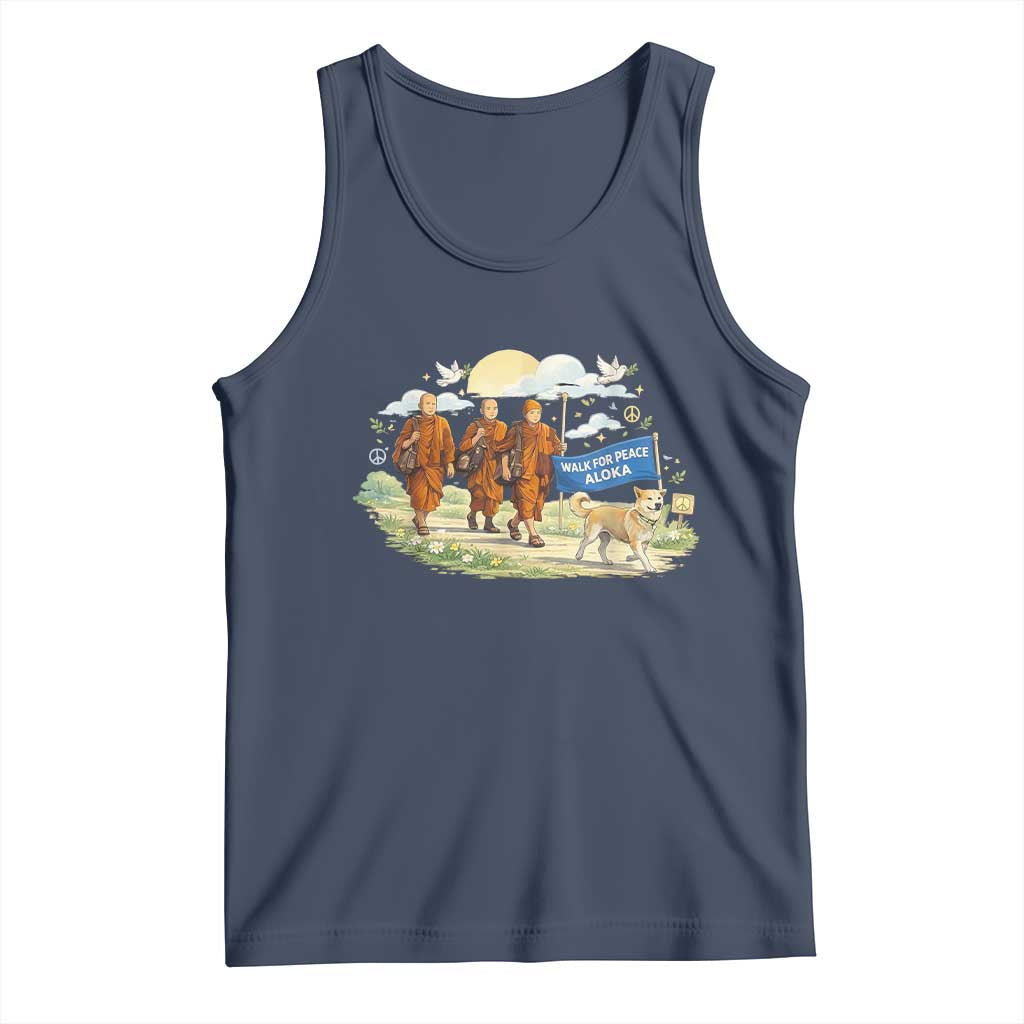 Walk for Peace Monks with Aloka the Dog Tank Top Spiritual Pilgrimage Buddhist Inspired - undefined