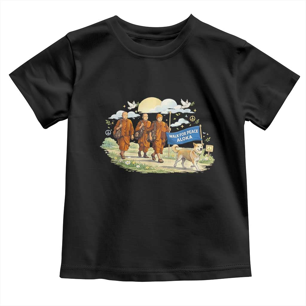 Walk for Peace Monks with Aloka the Dog Toddler T Shirt Spiritual Pilgrimage Buddhist Inspired - Wonder Print Shop