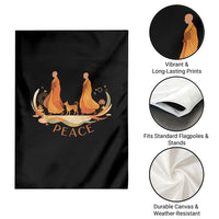 Peaceful Monks Walk with Aloka the Dog Garden Flag Zen Art Buddhism Harmony - Wonder Print Shop