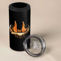 Peaceful Monks Walk with Aloka the Dog 4 in 1 Can Cooler Tumbler Zen Art Buddhism Harmony - Wonder Print Shop