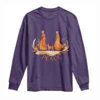 Peaceful Monks Walk with Aloka the Dog Long Sleeve Shirt Zen Art Buddhism Harmony - Wonder Print Shop