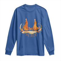 Peaceful Monks Walk with Aloka the Dog Long Sleeve Shirt Zen Art Buddhism Harmony - Wonder Print Shop