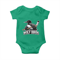 Stupid Canadian Wolf Birds Baby Onesie Funny Common Loon Viral Hockey Romance - Wonder Print Shop