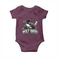 Stupid Canadian Wolf Birds Baby Onesie Funny Common Loon Viral Hockey Romance - Wonder Print Shop
