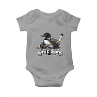 Stupid Canadian Wolf Birds Baby Onesie Funny Common Loon Viral Hockey Romance - Wonder Print Shop