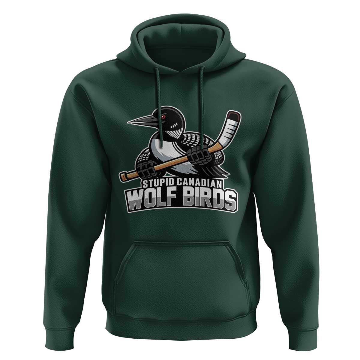 Stupid Canadian Wolf Birds Hoodie Funny Common Loon Viral Hockey Romance - Wonder Print Shop