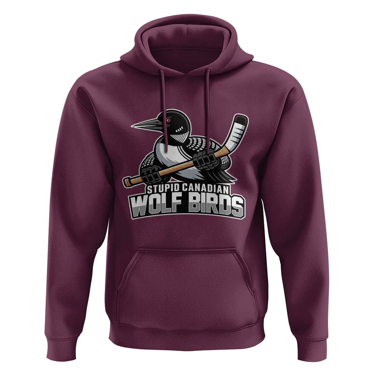 Stupid Canadian Wolf Birds Hoodie Funny Common Loon Viral Hockey Romance - Wonder Print Shop