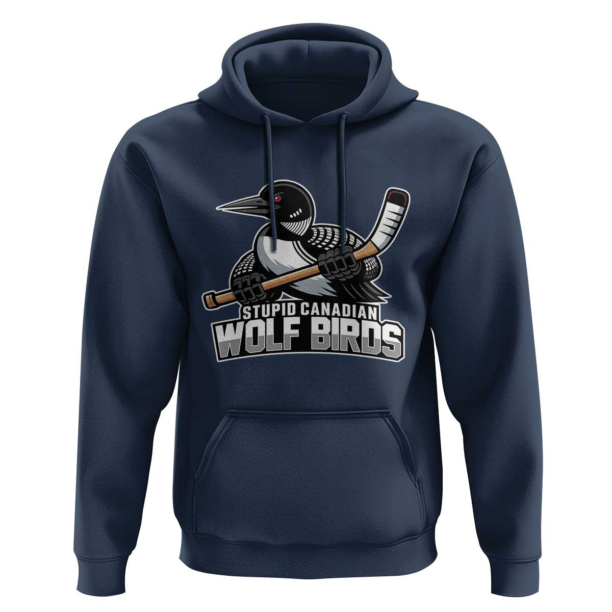 Stupid Canadian Wolf Birds Hoodie Funny Common Loon Viral Hockey Romance - Wonder Print Shop