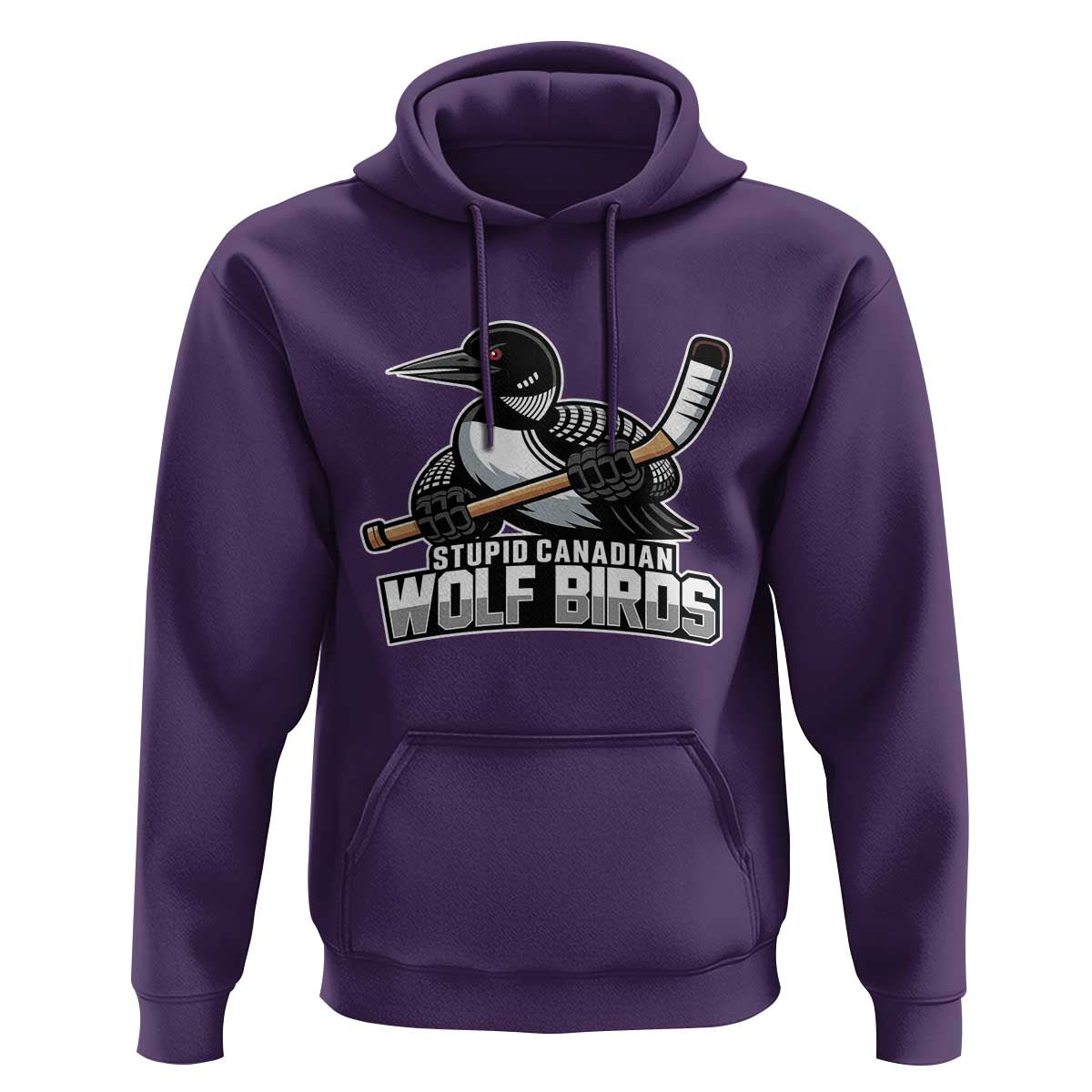 Stupid Canadian Wolf Birds Hoodie Funny Common Loon Viral Hockey Romance - Wonder Print Shop