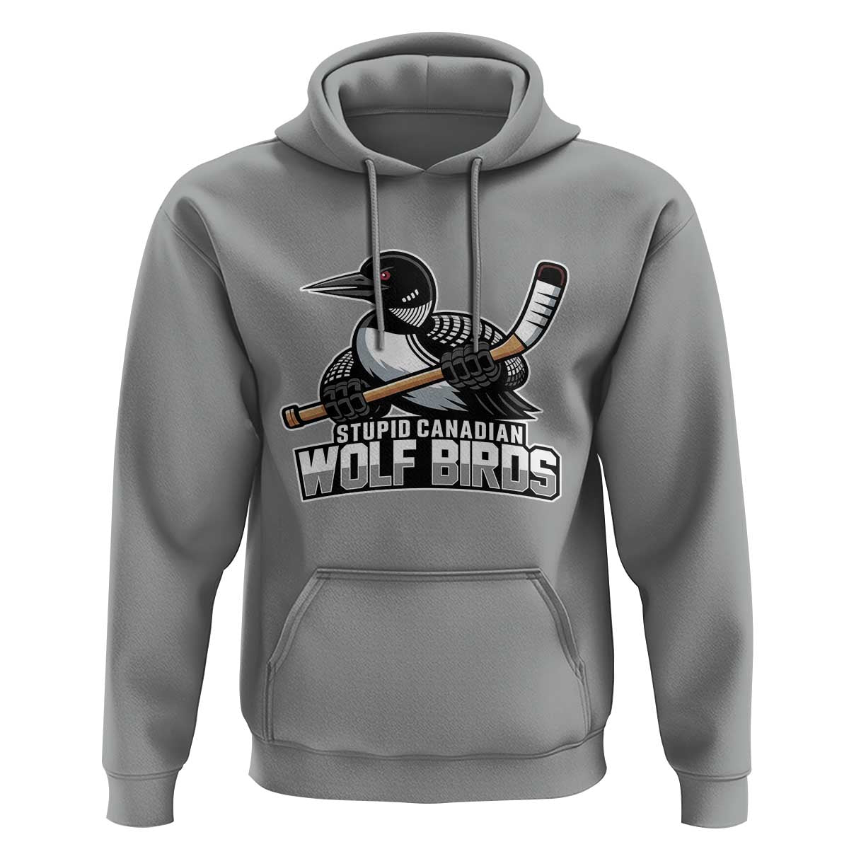 Stupid Canadian Wolf Birds Hoodie Funny Common Loon Viral Hockey Romance - Wonder Print Shop