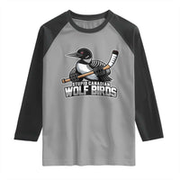 Stupid Canadian Wolf Birds Raglan Shirt Funny Common Loon Viral Hockey Romance - Wonder Print Shop