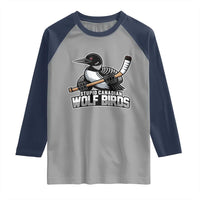 Stupid Canadian Wolf Birds Raglan Shirt Funny Common Loon Viral Hockey Romance - Wonder Print Shop
