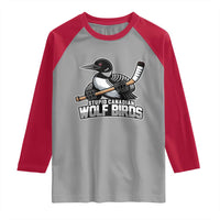 Stupid Canadian Wolf Birds Raglan Shirt Funny Common Loon Viral Hockey Romance - Wonder Print Shop