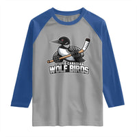 Stupid Canadian Wolf Birds Raglan Shirt Funny Common Loon Viral Hockey Romance - Wonder Print Shop
