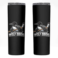 Stupid Canadian Wolf Birds Skinny Tumbler Funny Common Loon Viral Hockey Romance - Wonder Print Shop