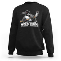Stupid Canadian Wolf Birds Sweatshirt Funny Common Loon Viral Hockey Romance - Wonder Print Shop