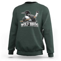 Stupid Canadian Wolf Birds Sweatshirt Funny Common Loon Viral Hockey Romance - Wonder Print Shop