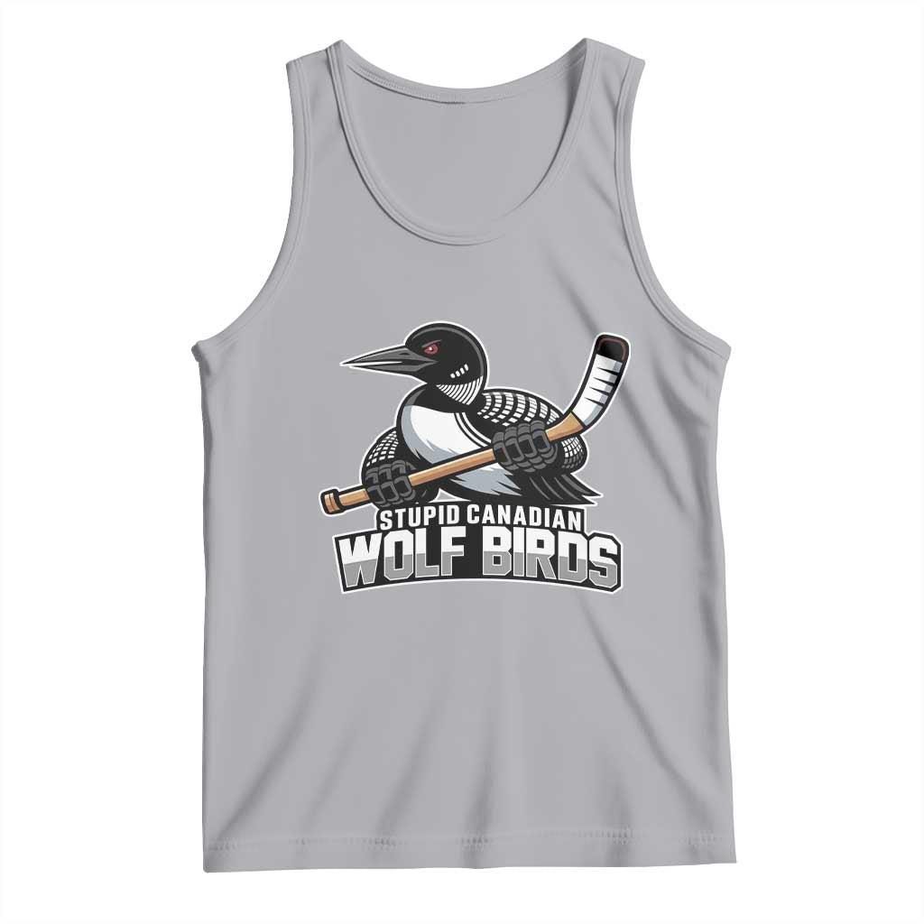Stupid Canadian Wolf Birds Tank Top Funny Common Loon Viral Hockey Romance - Wonder Print Shop