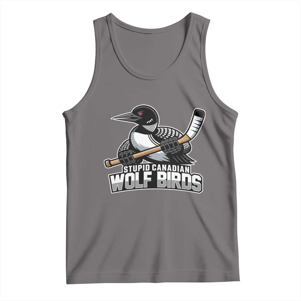 Stupid Canadian Wolf Birds Tank Top Funny Common Loon Viral Hockey Romance - Wonder Print Shop