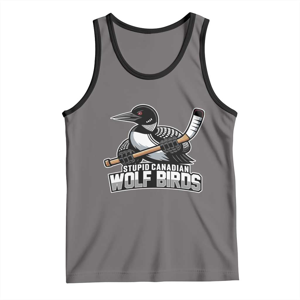 Stupid Canadian Wolf Birds Tank Top Funny Common Loon Viral Hockey Romance - Wonder Print Shop