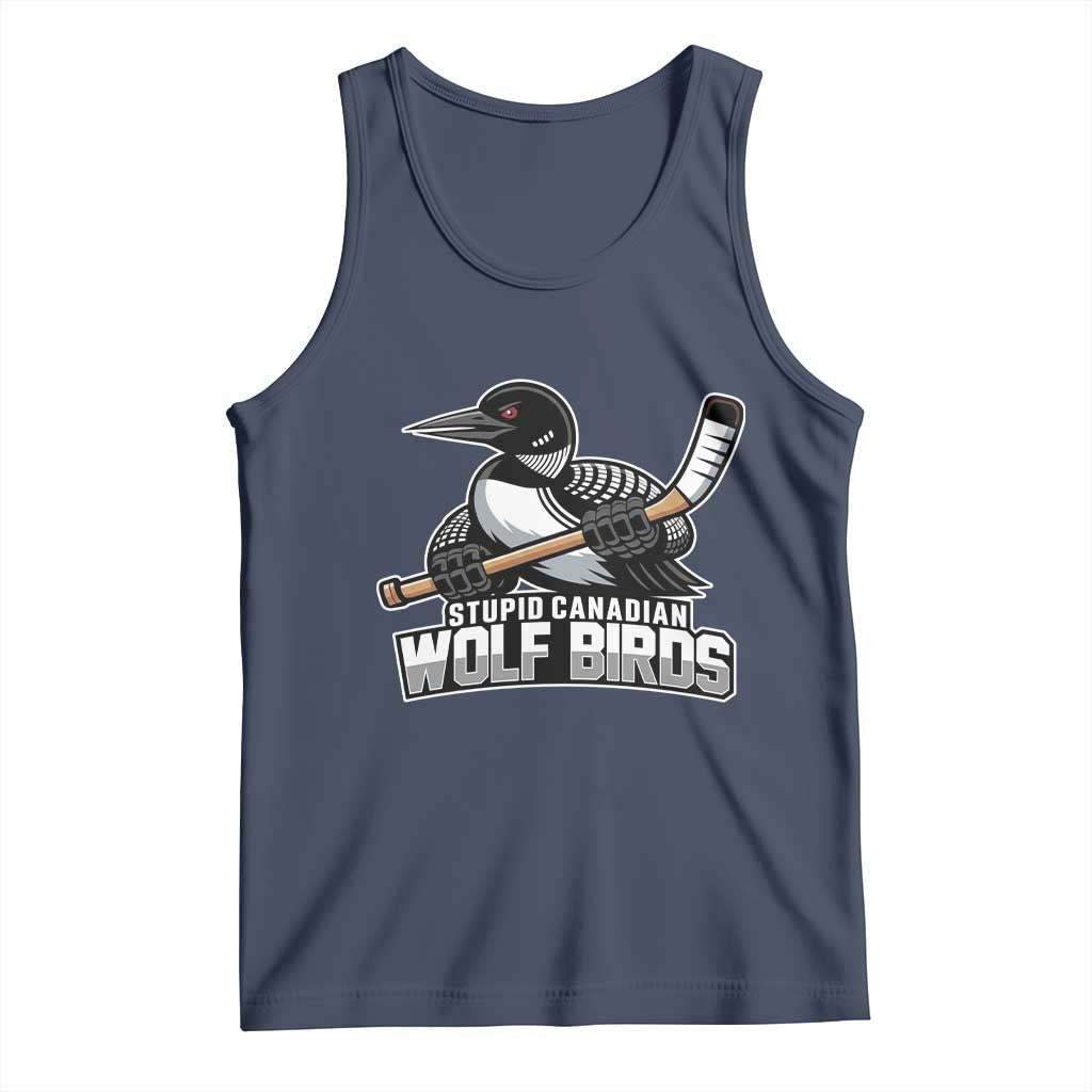 Stupid Canadian Wolf Birds Tank Top Funny Common Loon Viral Hockey Romance - Wonder Print Shop