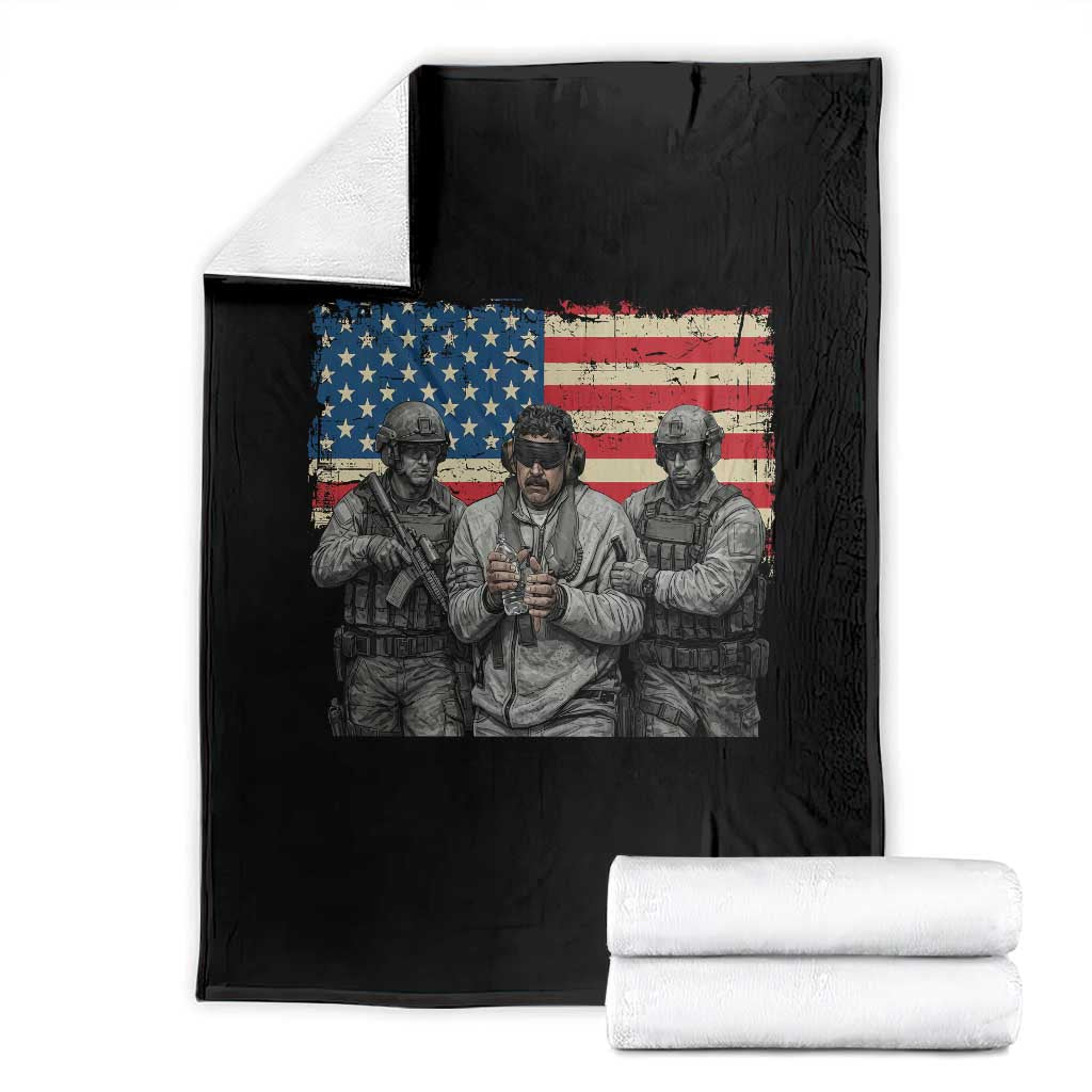 Captured Dictator Maduro Throw Blanket Special Forces Justice Operation American Flag - Wonder Print Shop