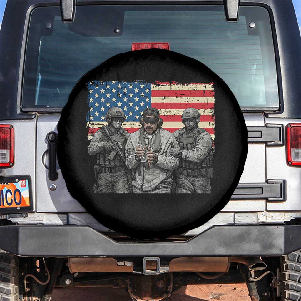 Captured Dictator Maduro Spare Tire Cover Special Forces Justice Operation American Flag - Wonder Print Shop