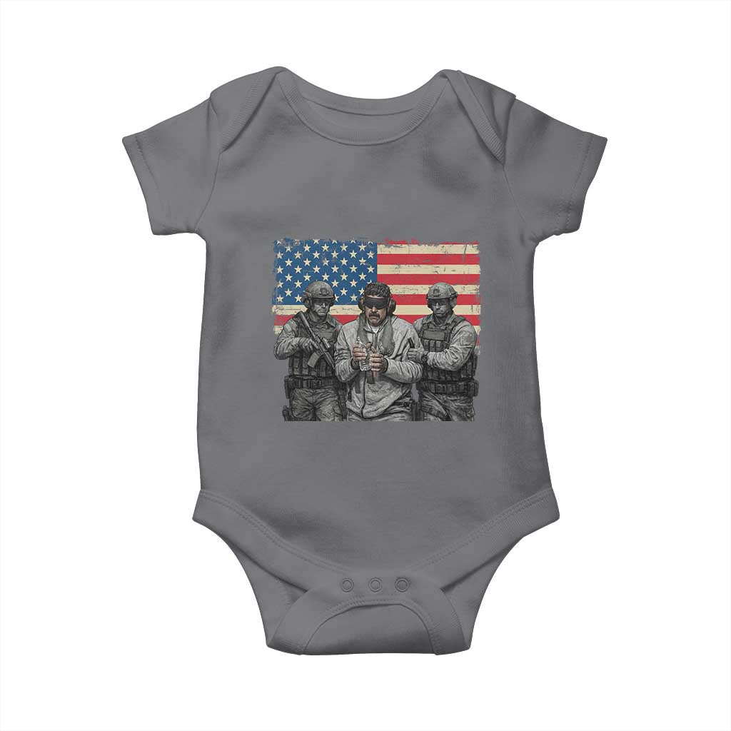 Captured Dictator Maduro Baby Onesie Special Forces Justice Operation American Flag - Wonder Print Shop