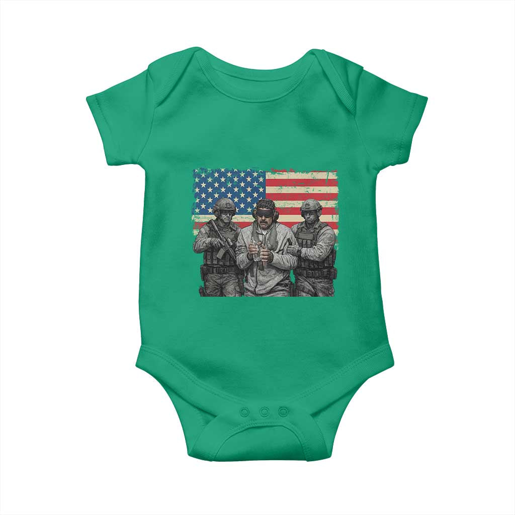 Captured Dictator Maduro Baby Onesie Special Forces Justice Operation American Flag - Wonder Print Shop