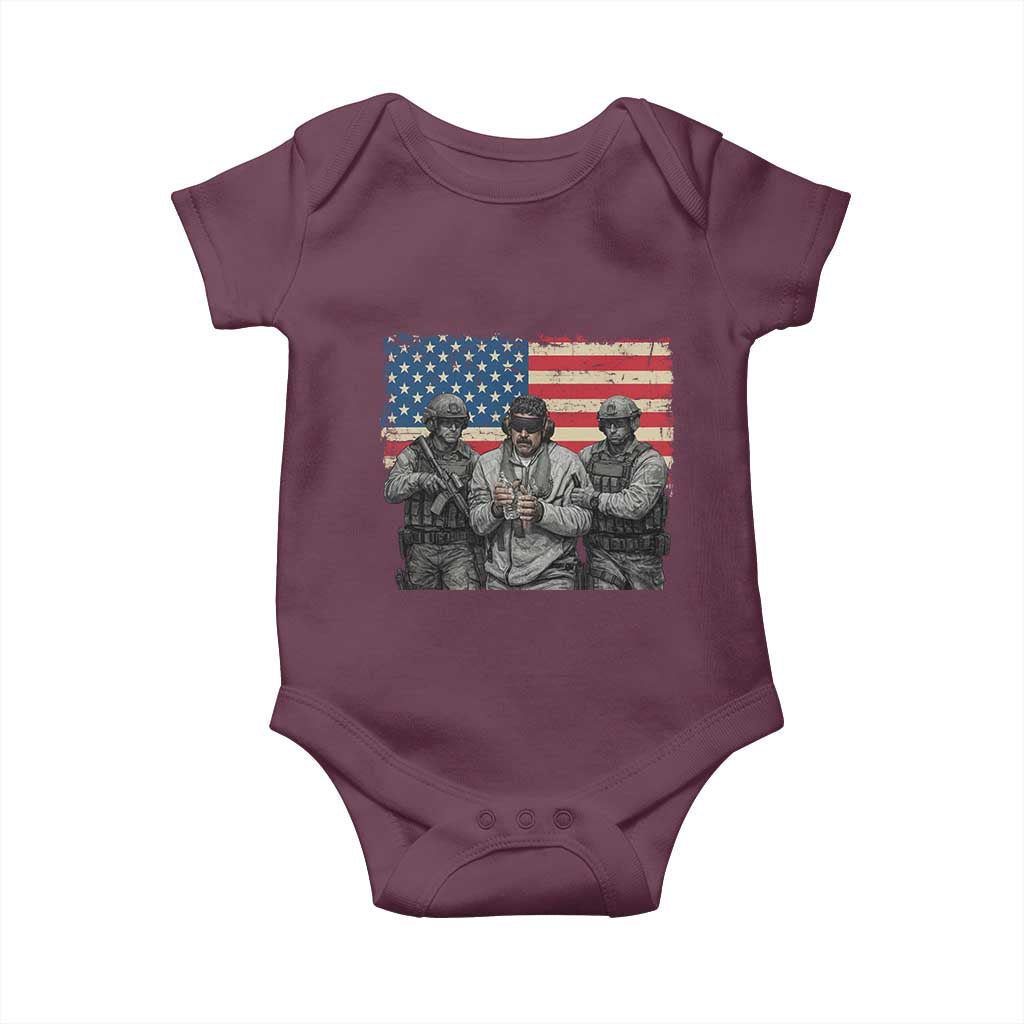 Captured Dictator Maduro Baby Onesie Special Forces Justice Operation American Flag - Wonder Print Shop