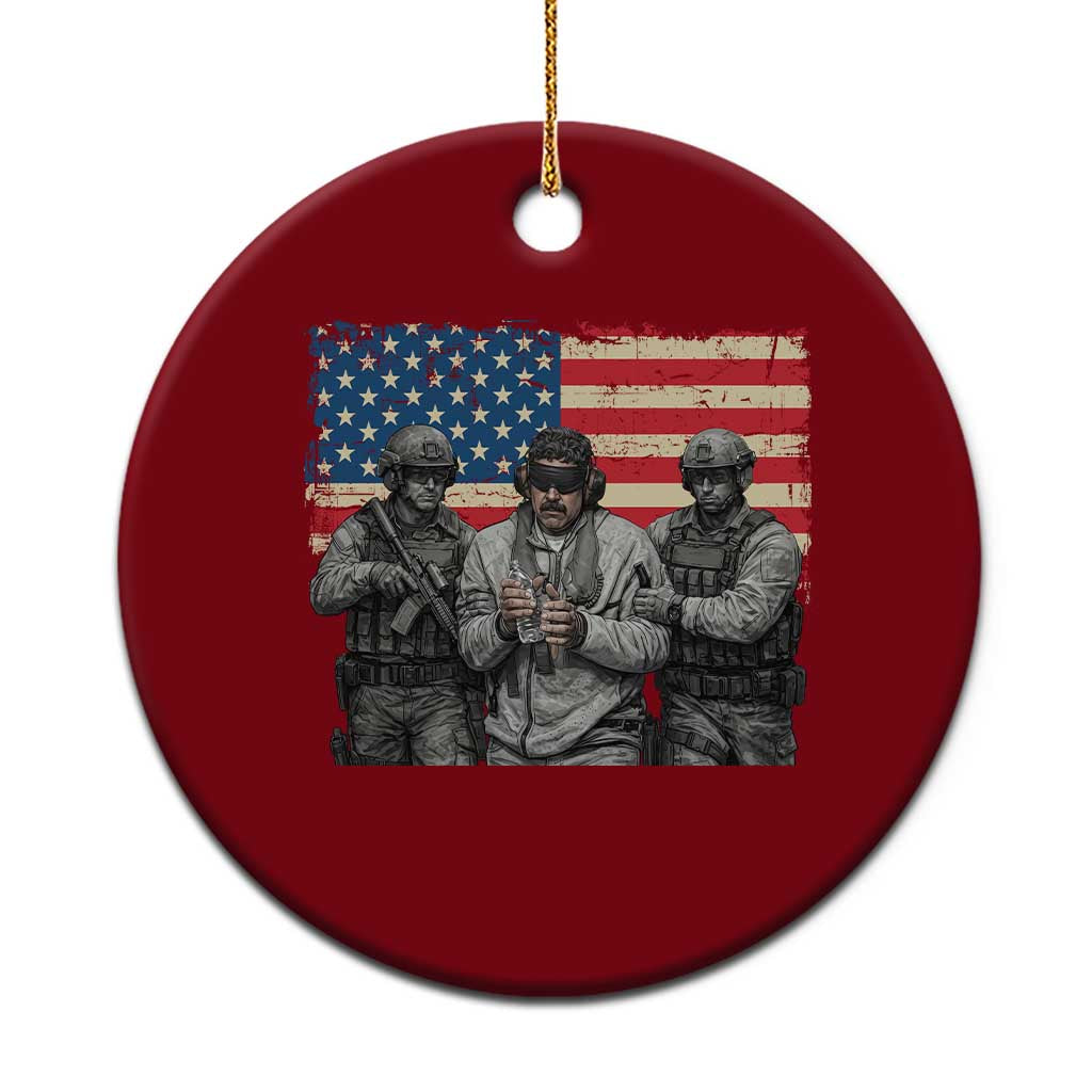 Captured Dictator Maduro Ceramic Ornament Special Forces Justice Operation American Flag - Wonder Print Shop