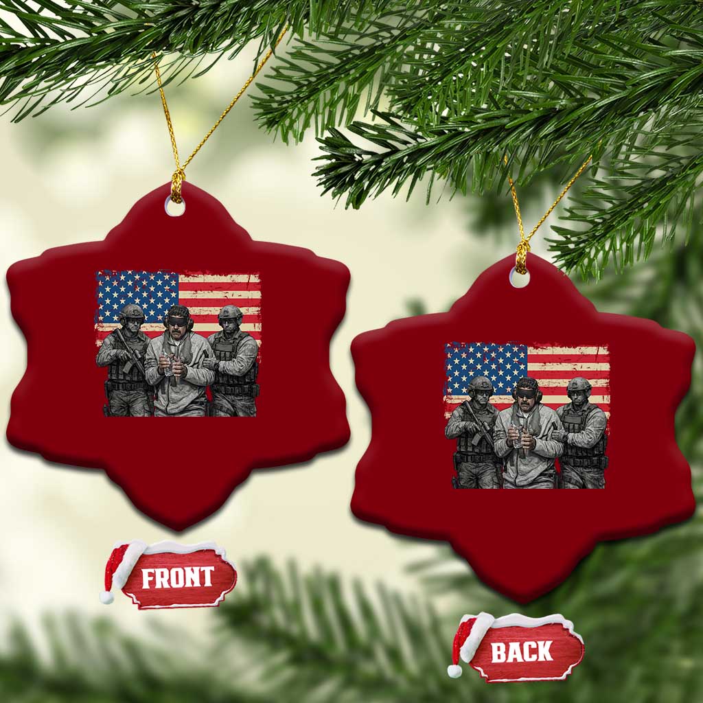 Captured Dictator Maduro Ceramic Ornament Special Forces Justice Operation American Flag - Wonder Print Shop