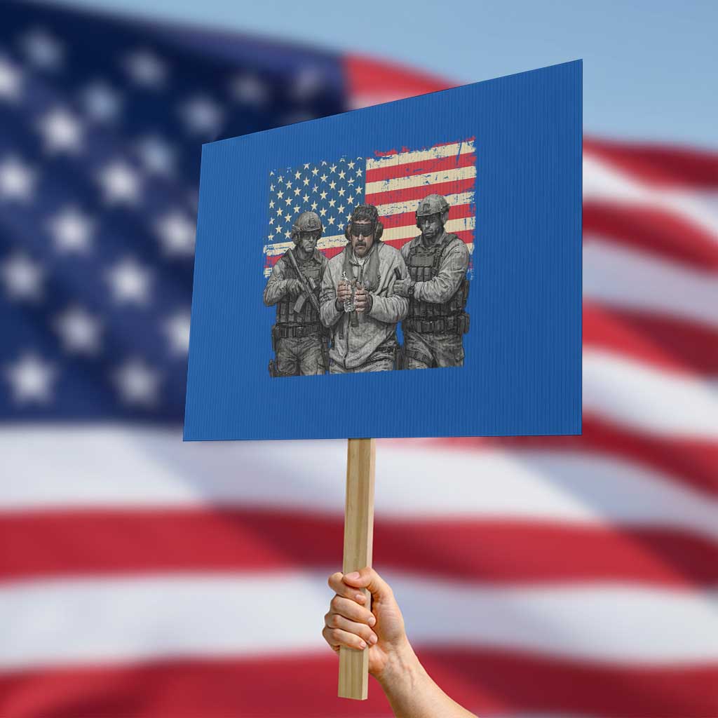 Captured Dictator Maduro Protest Sign Special Forces Justice Operation American Flag